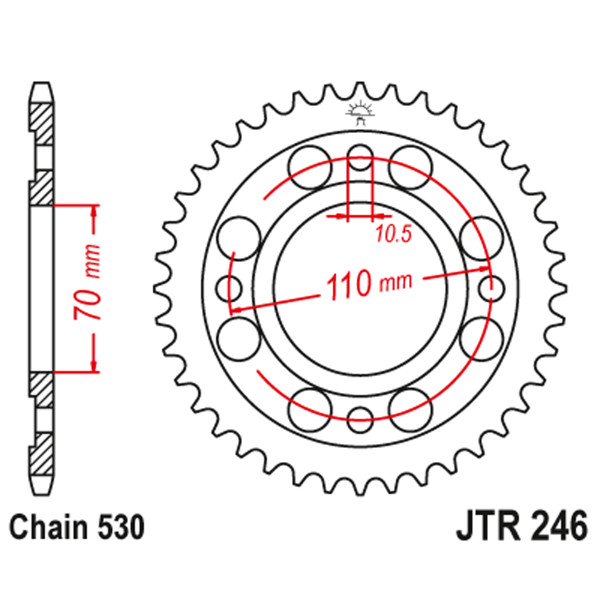 JT JT Rear Sprockets R/W 246-36T